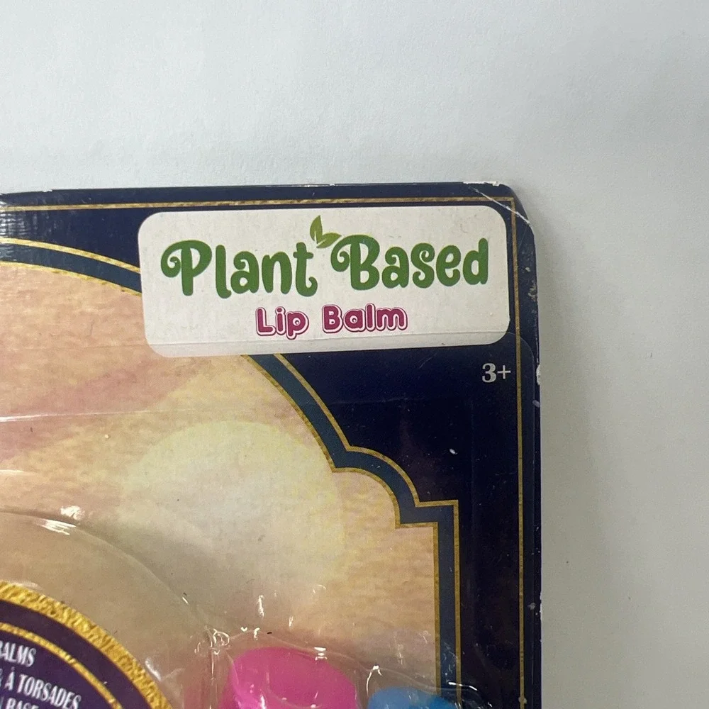 Disney Wish‎ 4 Pack Lip Balm with Tin on Card New SEALED.  Plant Based Balm.